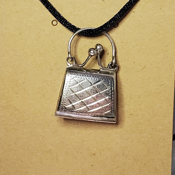 Vintage 925 Silver Working Purse Handbag Pendant Locket Vintage Stock
